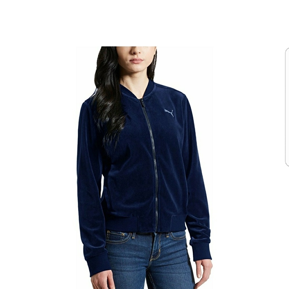 Puma velvet jacket size medium blue